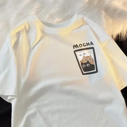 Mocha Latte Couple Cat T-Shirt