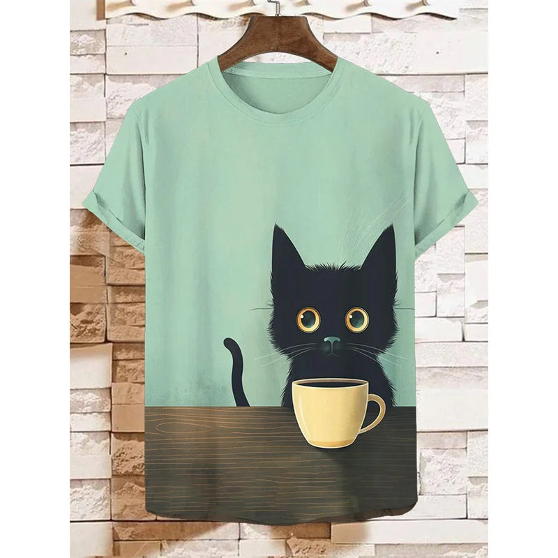 3D Cartoon Cat Animal T-Shirt