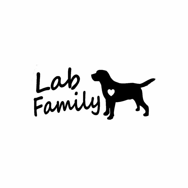 Lab Family Labrador Vinyl Car Decal with Heart Detail