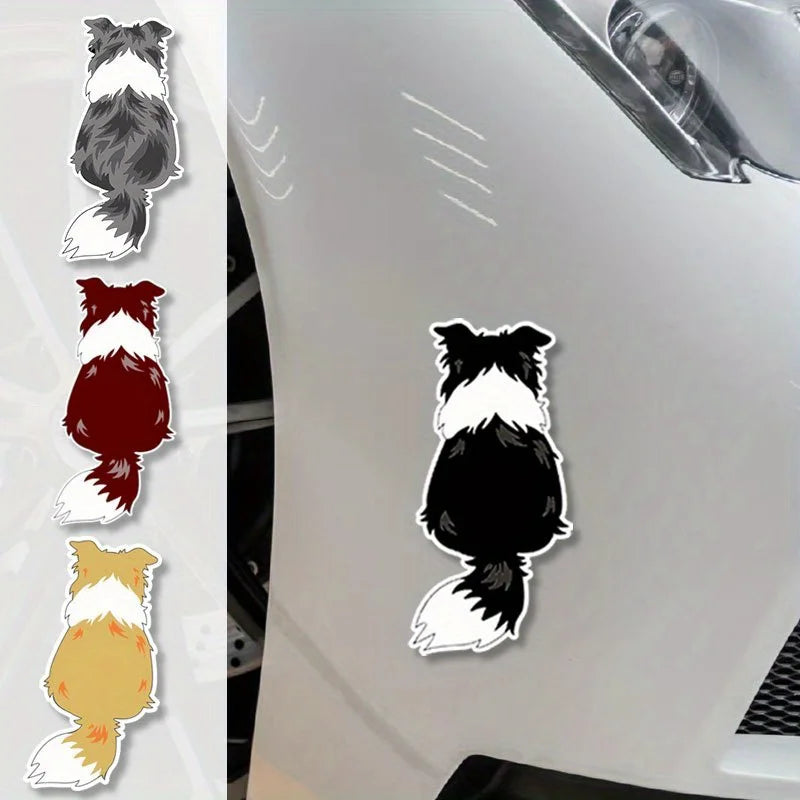 Nhãn dán xe chó lông xù
