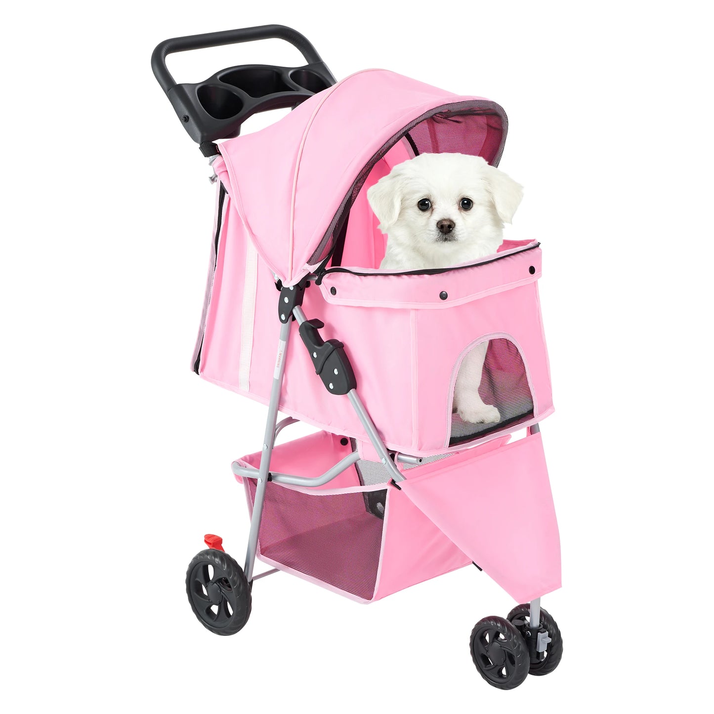 Poussette pliable pour animaux de compagnie à 3 roues