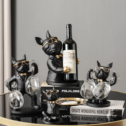 Sophisticated French Bulldog Wine Holder