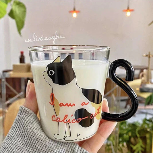 Glass Cup Cartoon Cat