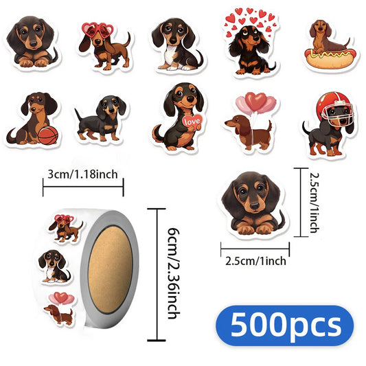 Cute Dachshund Sticker Roll