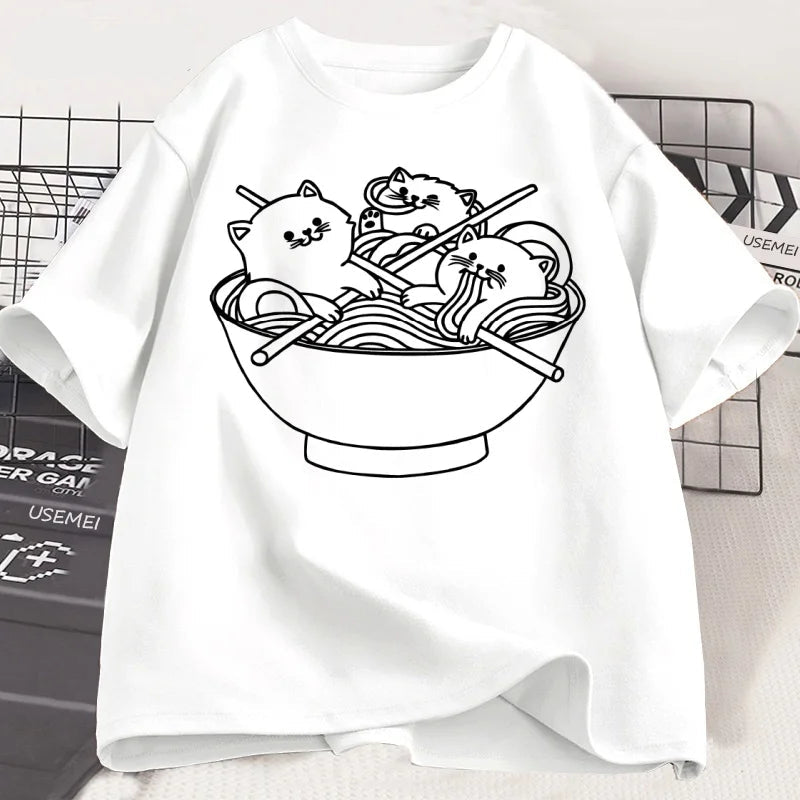 Japanese Cat Ramen T-Shirt