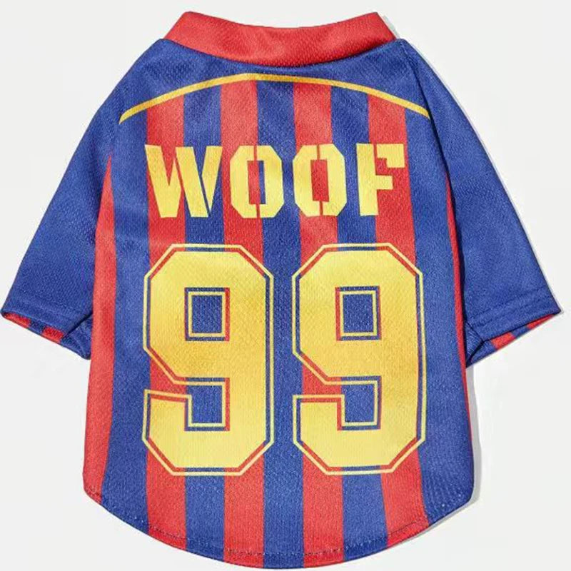 Maglia da calcio a righe per cani