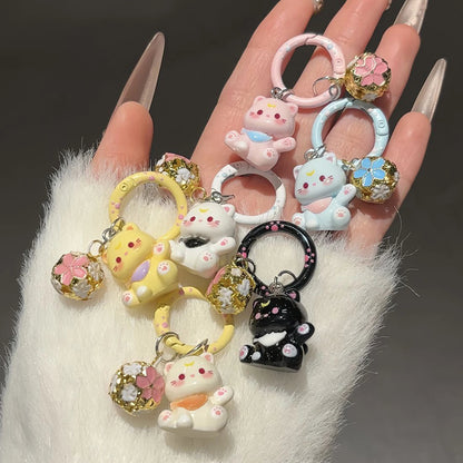 Porte-clés Kitty mignon avec cloche