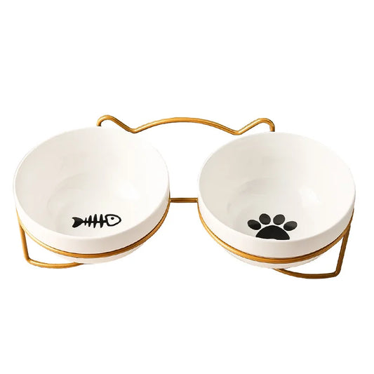 Double Premium Cat Bowl Ceramic