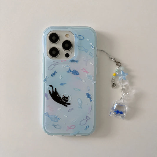 Cat Fish Dangle iPhone Case
