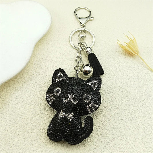 Porte-clés chat mignon noir