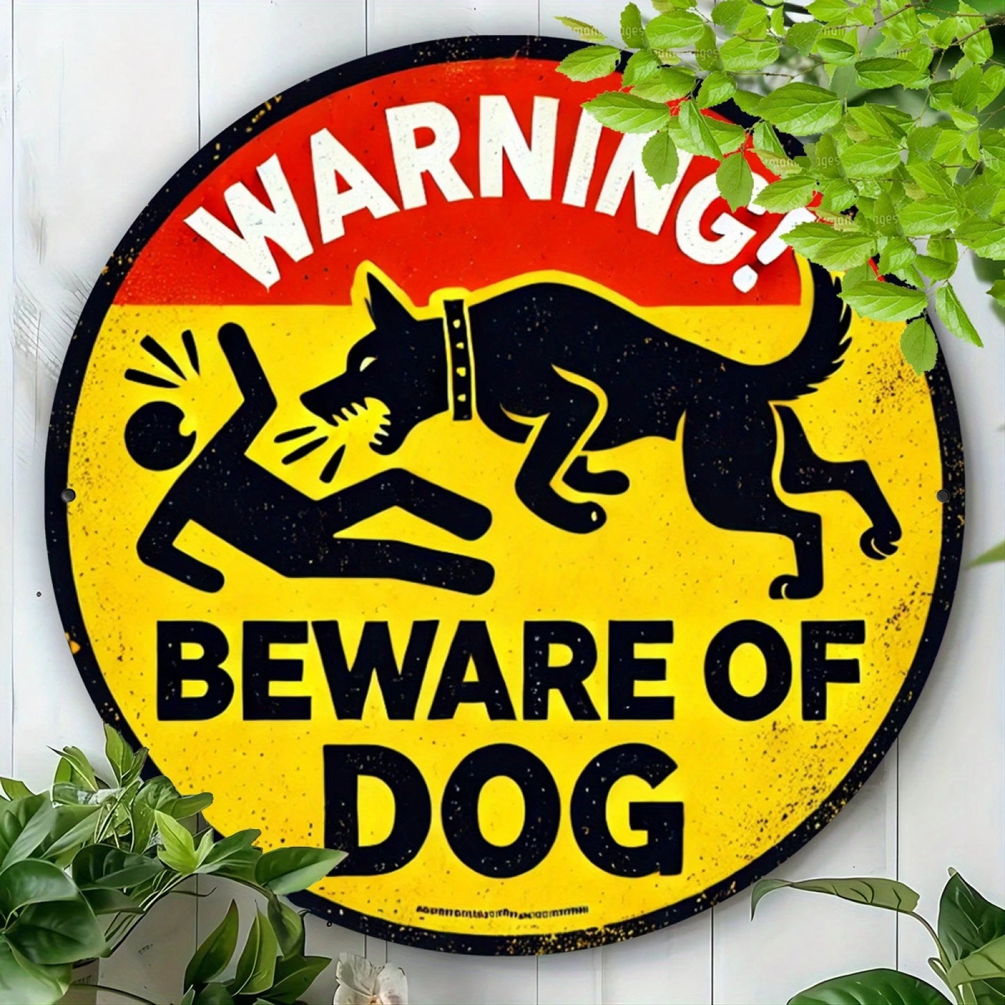 Vintage Beware of Dog Warning Sign