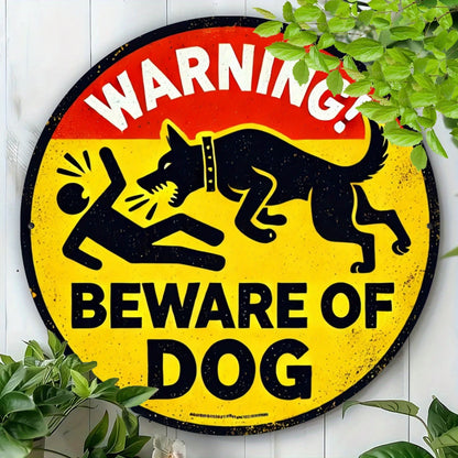 Vintage Beware of Dog Warning Sign