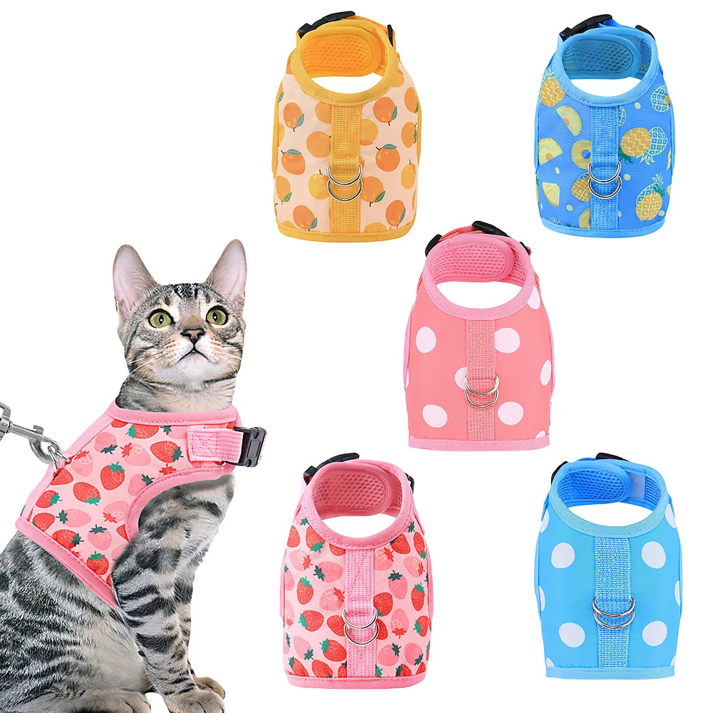 Cat Harness Vest with Reflective Stripes