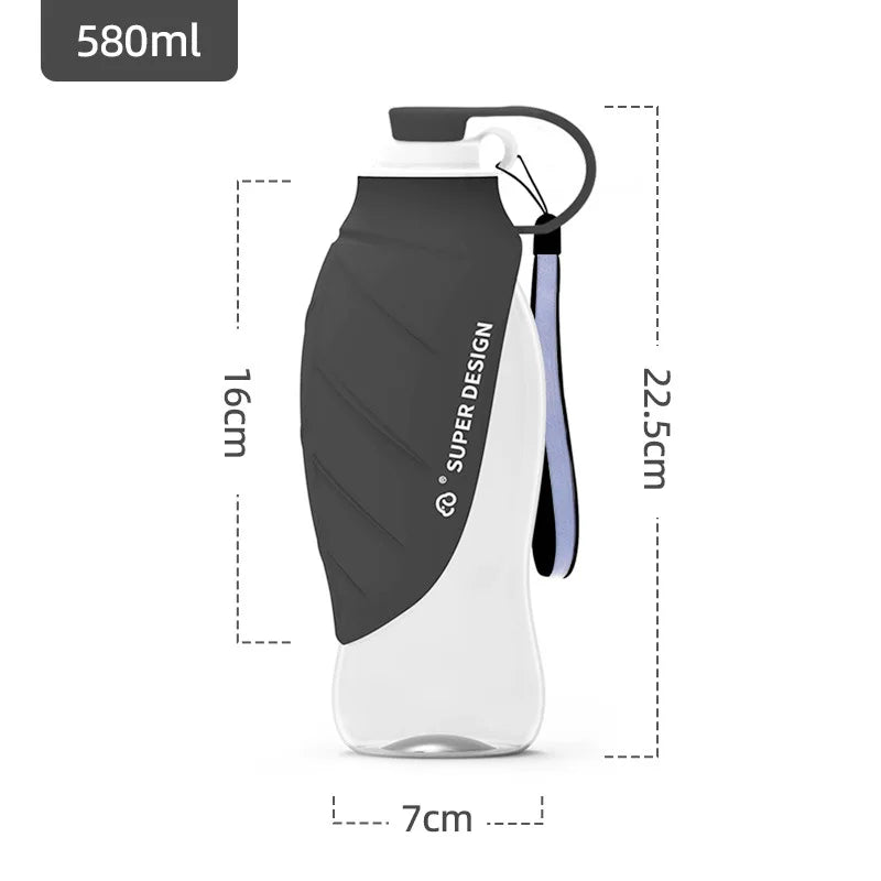 580 ml Portable Dog Water Bottle with Fold-Out Drinking Bowl