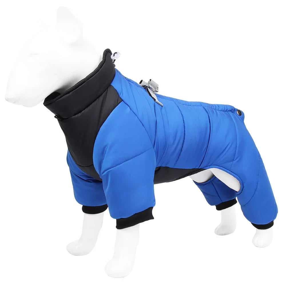 Quilted Four-Leg Dog Jumpsuit with High Neck