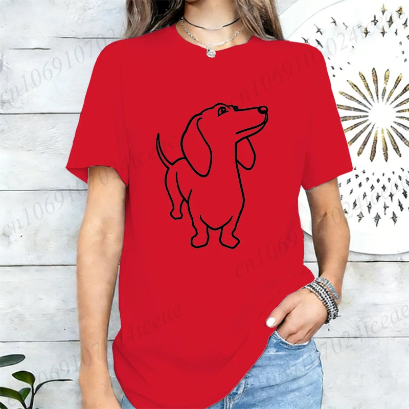 Dachshund Dog Print T-Shirt