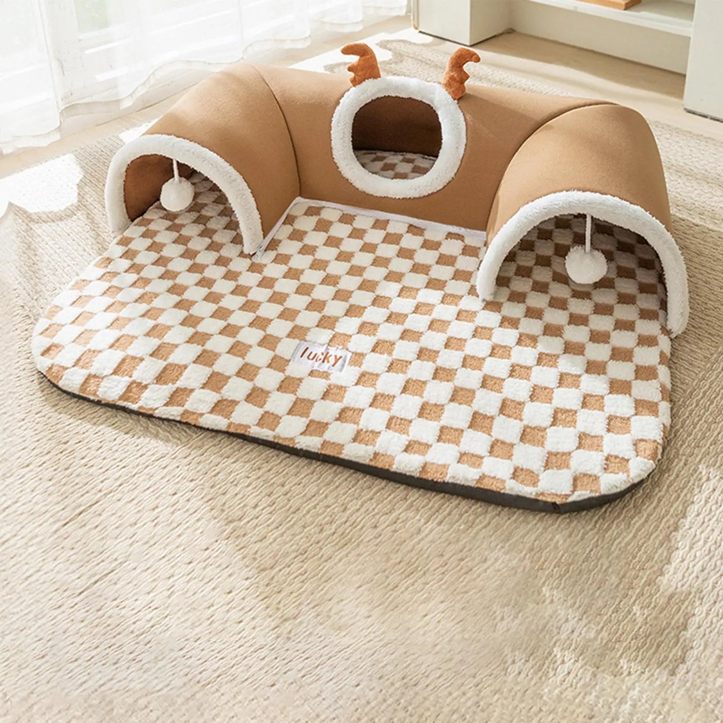 Cat Bed and Play Tunnel Warm House