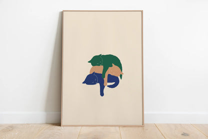 Poster da parete con gatto minimalista