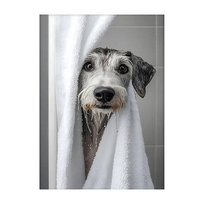 Art mural mignon de serviette de chiens de douche