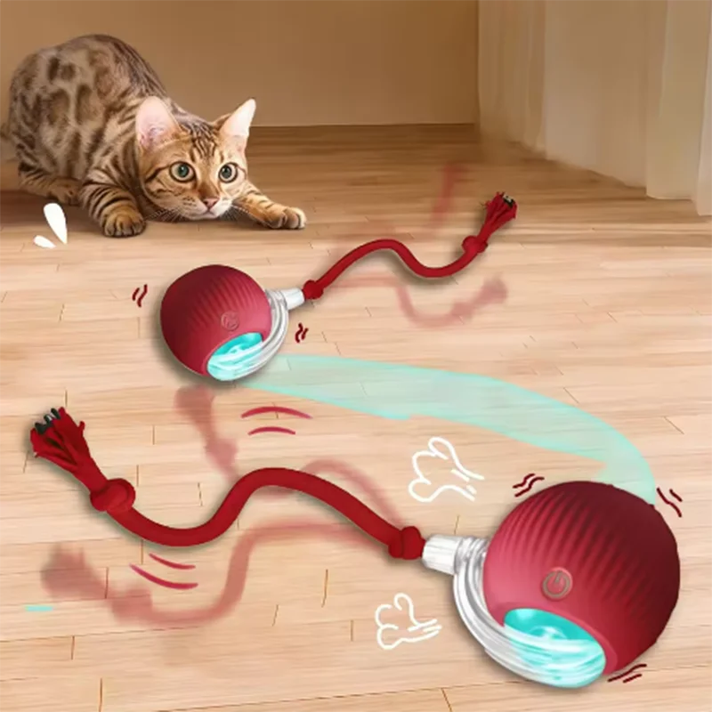 Pelota interactiva de juguete para gatos con ruedas