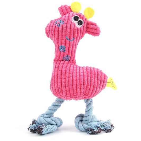 Knitted Sika Deer Plush Dog Toy