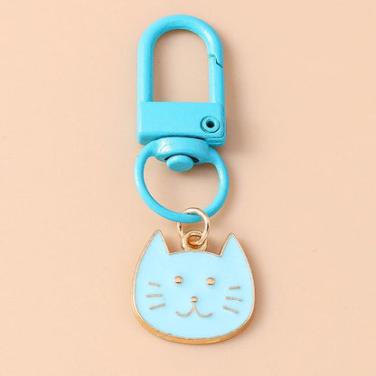Porte-clés chat en émail mignon
