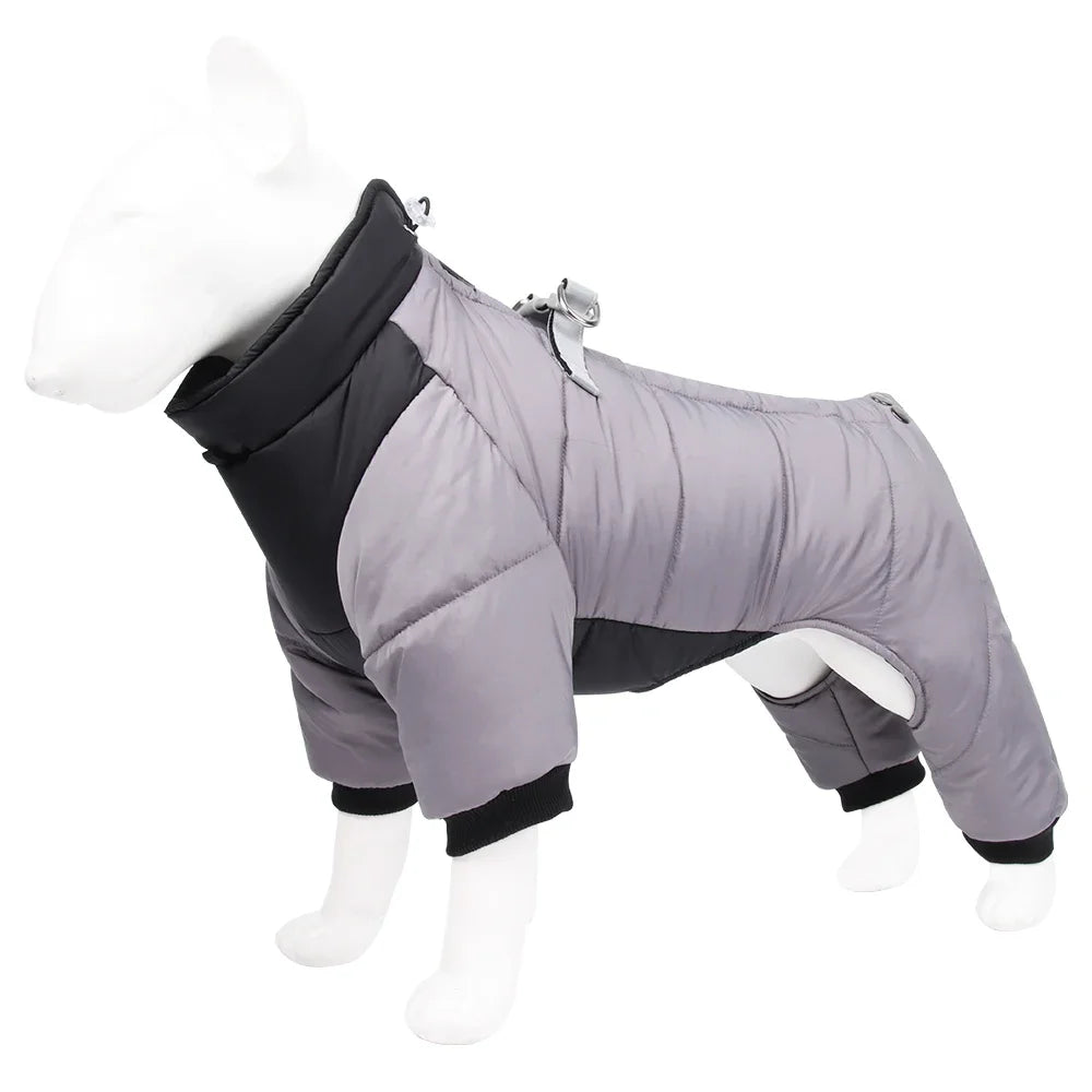 Quilted Four-Leg Dog Jumpsuit with High Neck