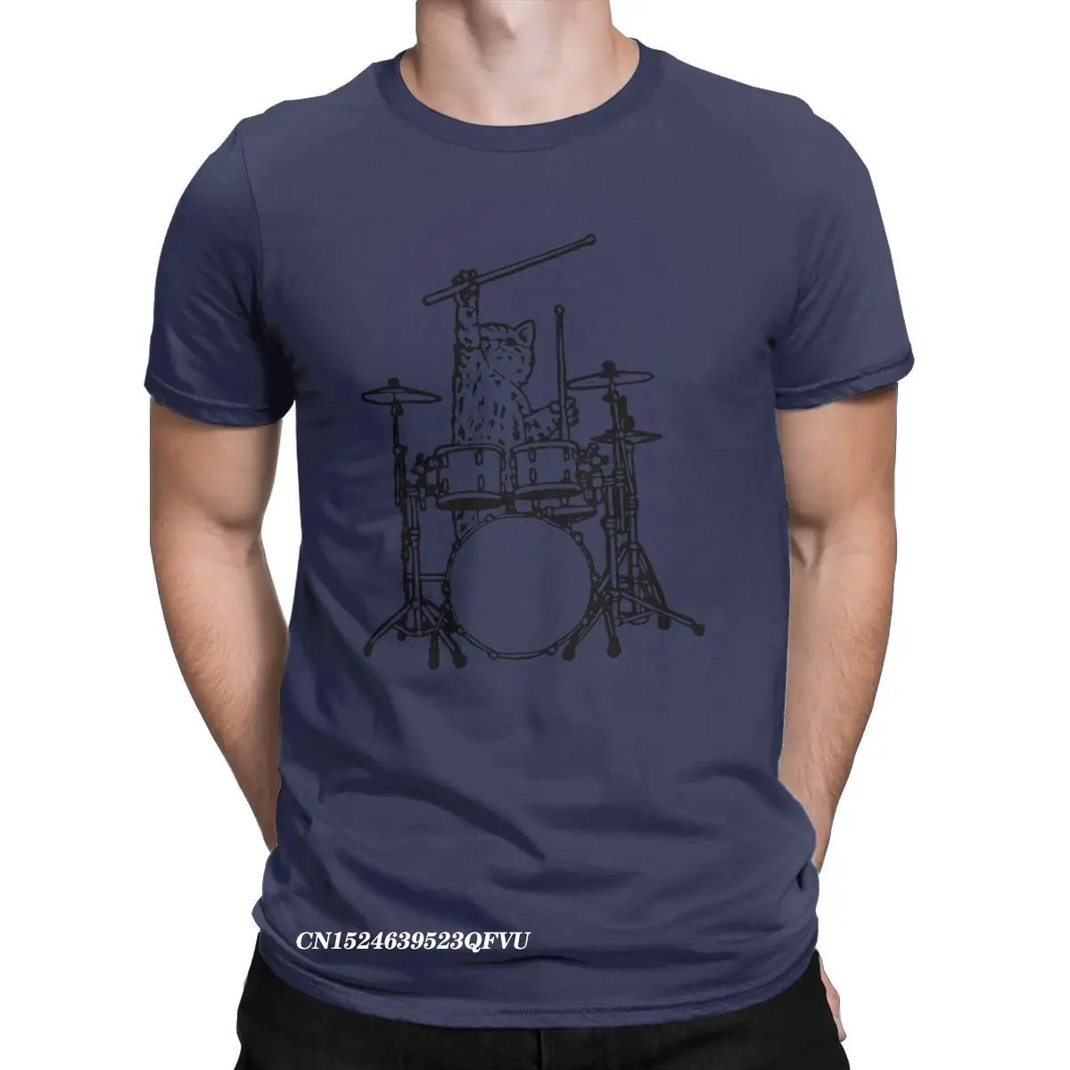 Cat Playing Drums Fun Shirt