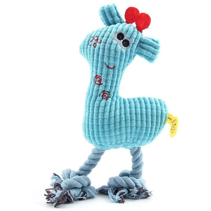 Knitted Sika Deer Plush Dog Toy