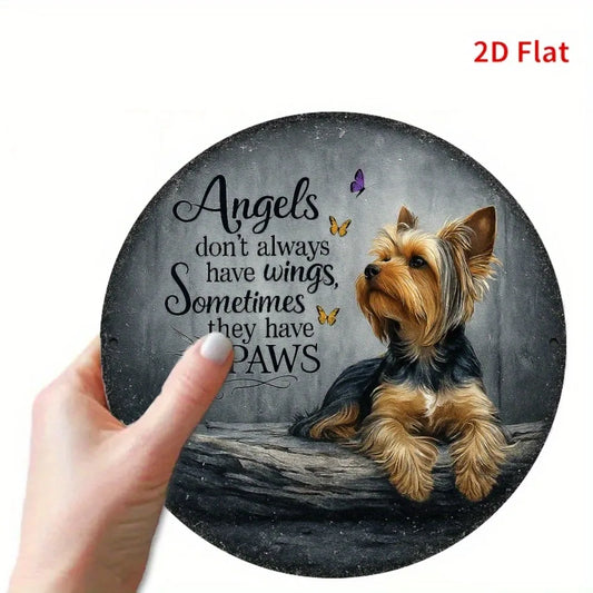 Yorkshire Terrier Guardian Angel Sign