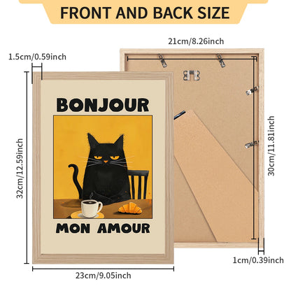Marco decorativo para gatos "Bonjour Mon Amour"