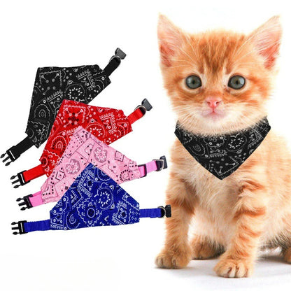 Adjustable Pet Bandana Collar for Cats and Dogs
