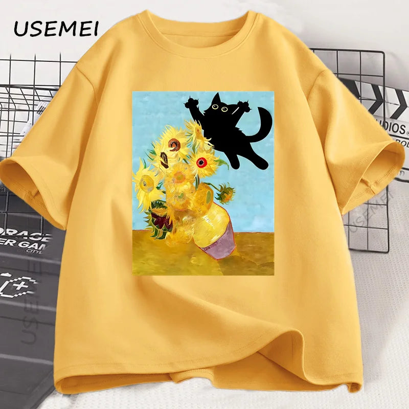 Camiseta Arte do gato de Van Gogh