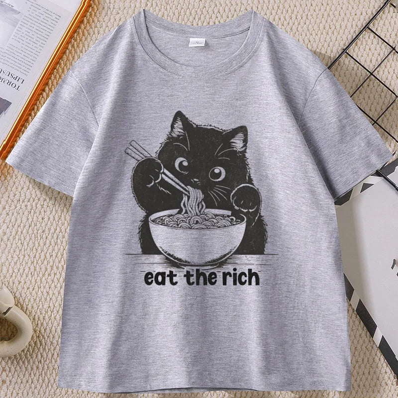 Eat The Rich Cat T-Shirt