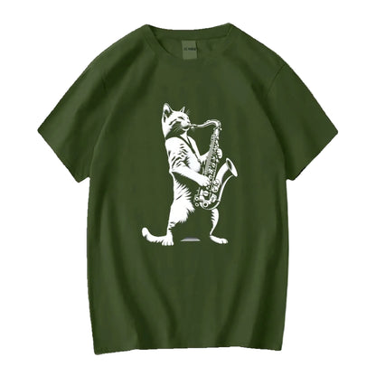 Cat Playing Saxophone Shirt