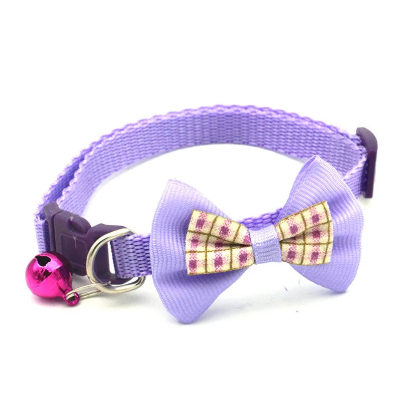 Plaid Bow Tie Pet Collar