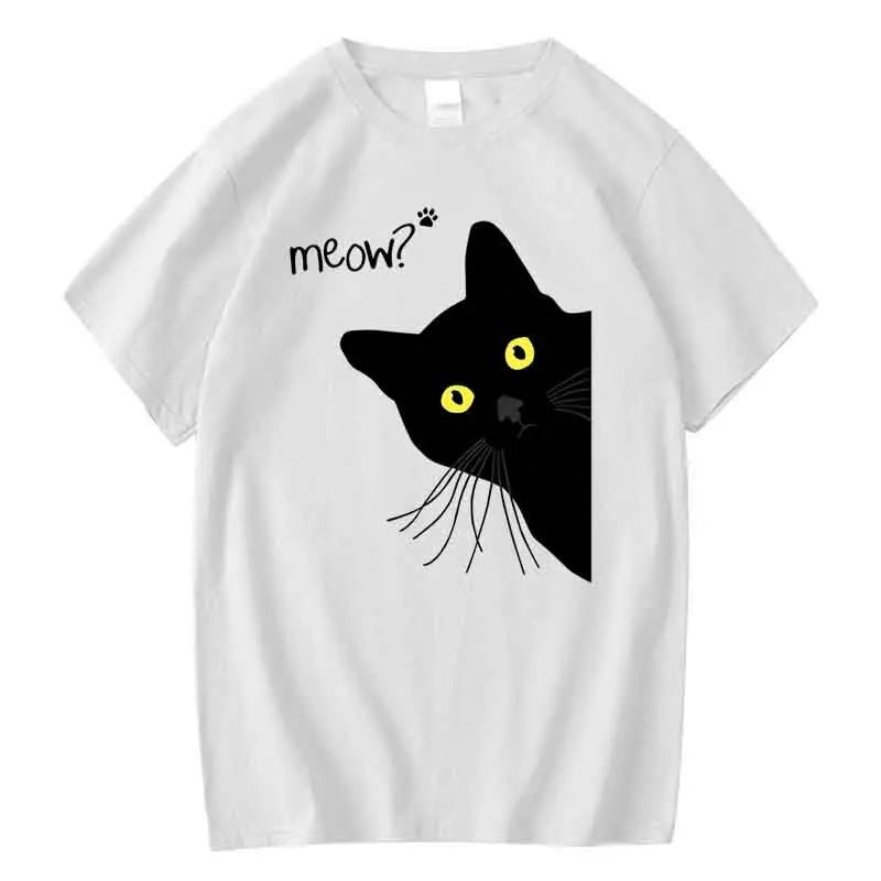 Meow Black Cat T Shirt
