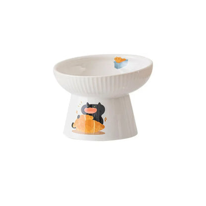 Cute Ceramic Cat Bowl Non-Slip