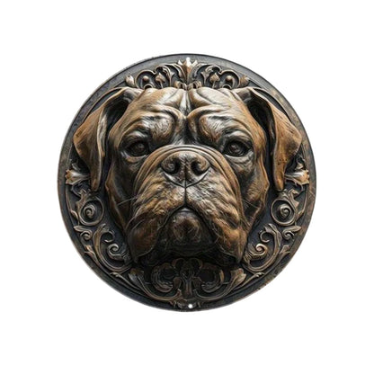 Plaques circulaires de portrait de chien de style vintage