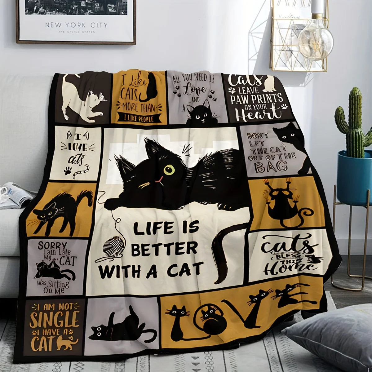 Life Is Better With a Cat Blanket