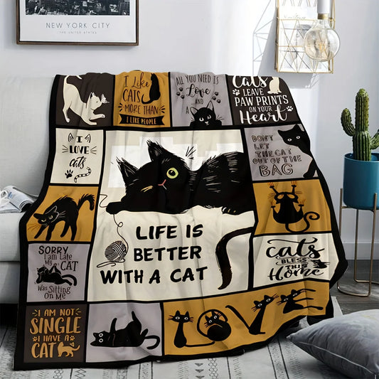 Life Is Better With a Cat Blanket