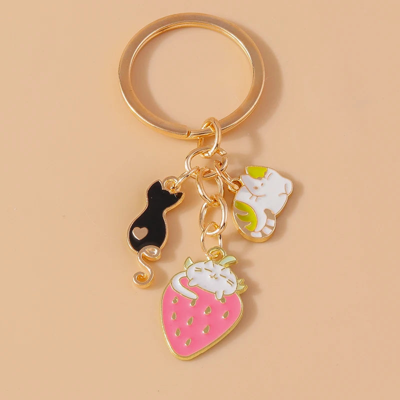 Cute Cartoon Cat Keychain