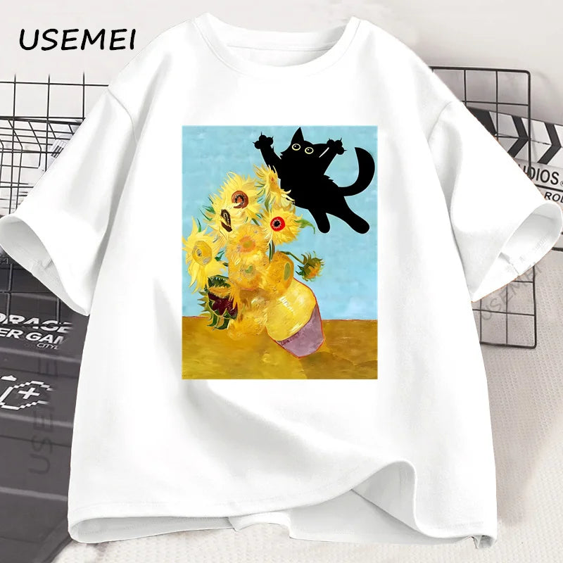 Camiseta Arte do gato de Van Gogh