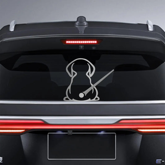 Dog Rear-Wiper Vinyl Decal with Moving Tail Detail