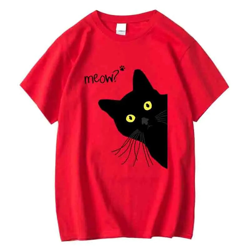 Meow Black Cat T Shirt