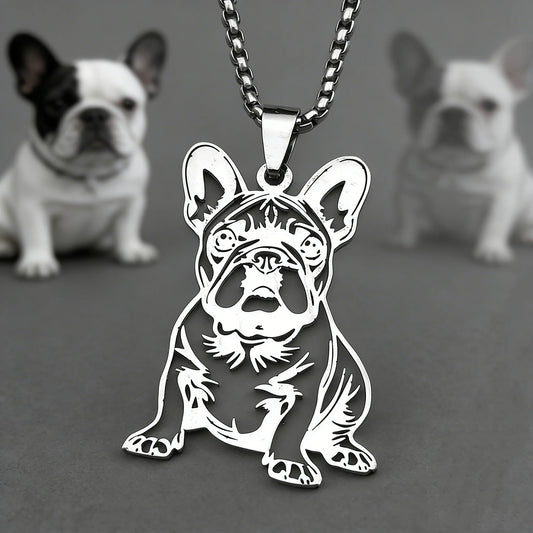 Sitting French Bulldog Pendant Necklace