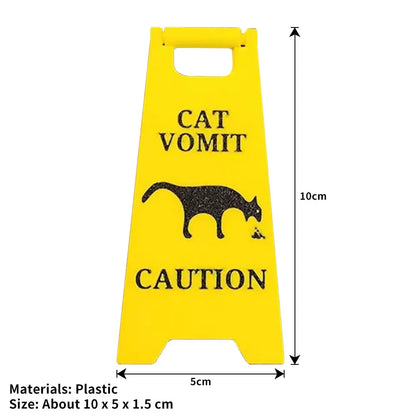 Cat Vomit Sign Bright Yellow