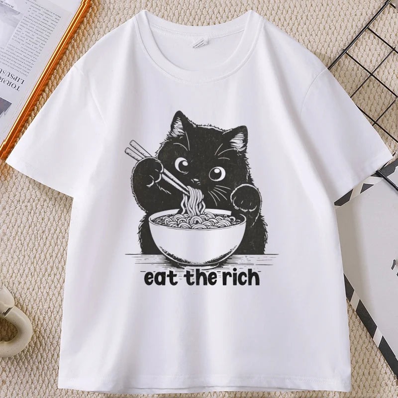 Eat The Rich Cat T-Shirt