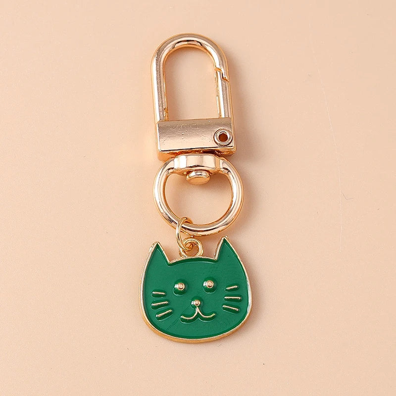 Porte-clés chat en émail mignon