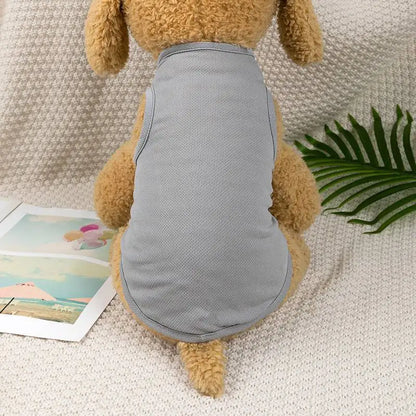Solid-Color Sleeveless Pet Shirt for Dogs and Cats